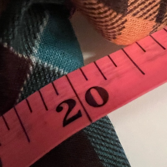 Always Indigo L.A. NWT women’s top blouse Size M Orange and turquoise checkered - Picture 11 of 12